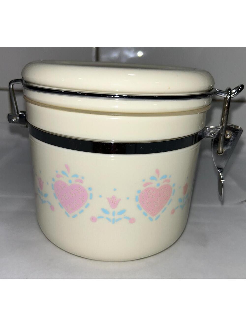 Vintage 32 oz Acrylic Storage jar Corelle Coordinate "Forever Yours" pattern